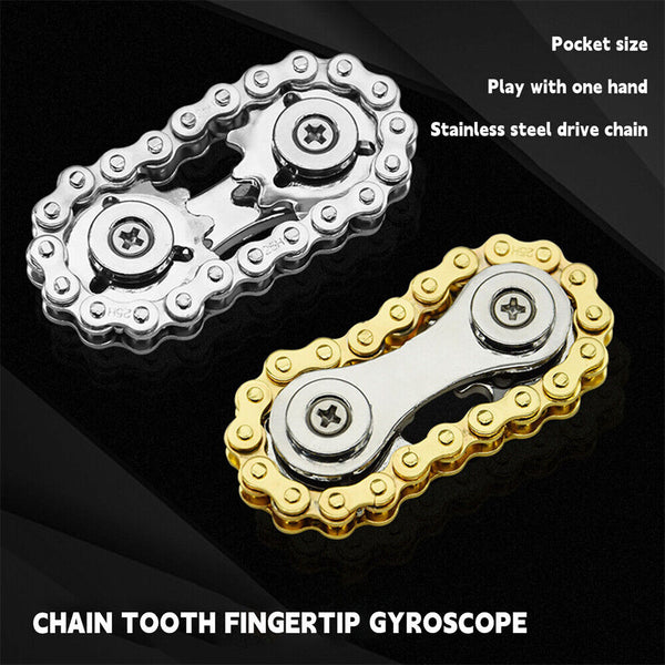 Bike Chain Gear Fidget Spinner Gyro Stainless Steel Metal Sprocket Toy New Style