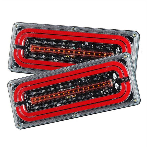 2PCS 12V-24V Sequential Indicator LED Tail Lights Trailer Caravan Truck Stop