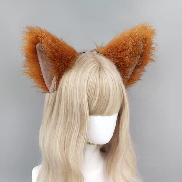 1/2xWomen Girls Fluffy Fur Cat Kitty fox animal Costume Ears Party Hair Clips On