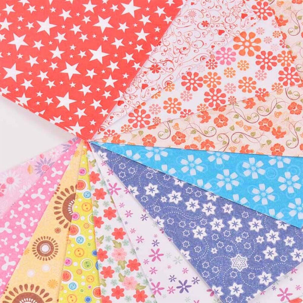 72pcs Japanese Square Folding Origami Craft Paper Sakura Star Mix Patterns Color