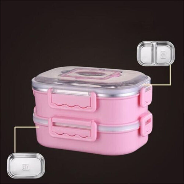 Doule-Layer Stainless Bento Box Leak-Proof Thermal Insulation Portable Lunchbox