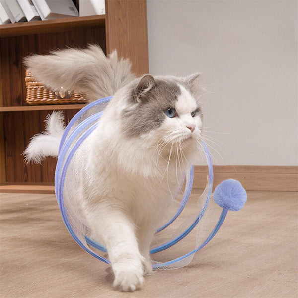 Cat Tunnel Collapsible Toy Feather Funny Exercise Indoor Ball Mouse Feather Toy