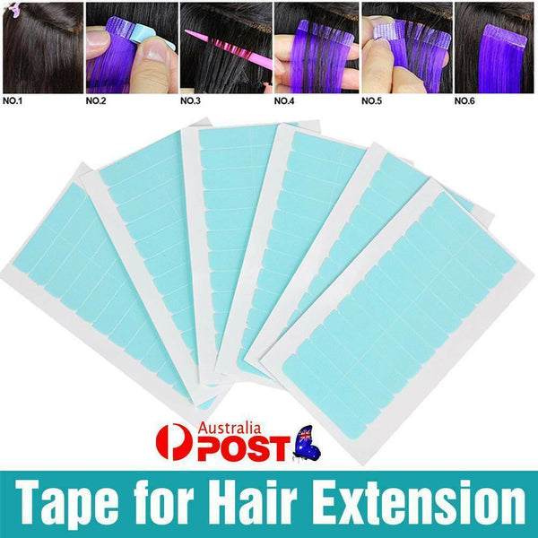 Pre Cut Double Side Super Blue Tapes For Hair Extension Waterproof Adhesiv 60pc