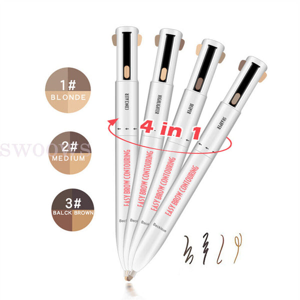 4 in 1 Brow Contour Pen Defining & Highlighting Makeup Beauty Tool Pencil