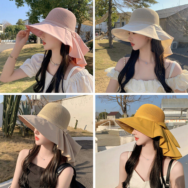 Women Sunscreen Hat Outdoor Sun Hat Wide Brim Fisherman Hat Beach UV Protection