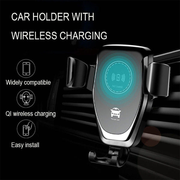 Wireless Fast Charging 10W Car Charger 2 in 1 Mount Holder For Mobile Phone