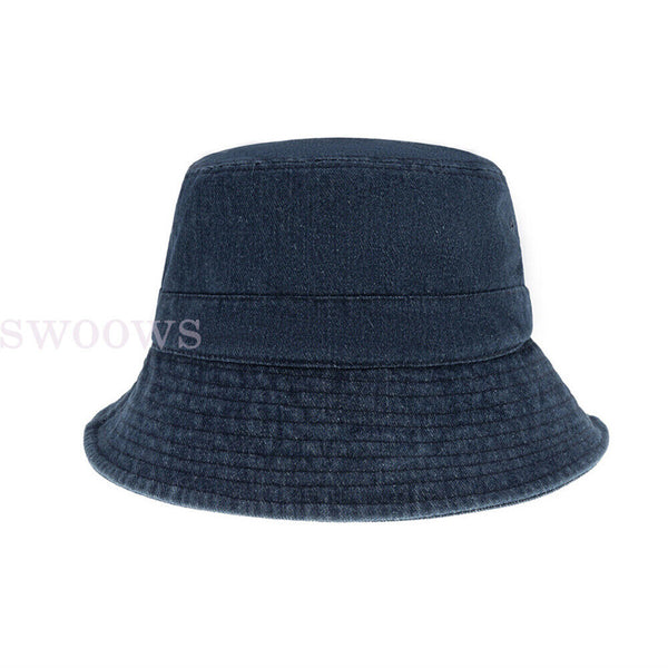 Unisex Oversize Big Head Bucket Hat Washed Distressed Cotton Anti UV Sun Hat