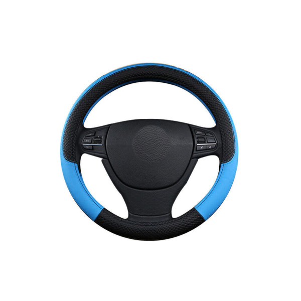 38CM Universal Auto Car Steering Wheel Cover Anti-Slip Wheel Protector Leather