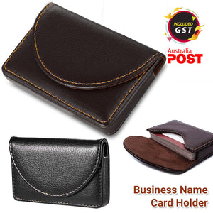 Portable Professional Leather Business Name Card Holder Credit Card Case Wallet