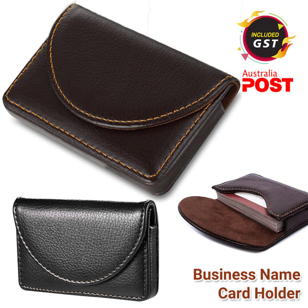 Portable Professional Leather Business Name Card Holder Credit Card Case Wallet