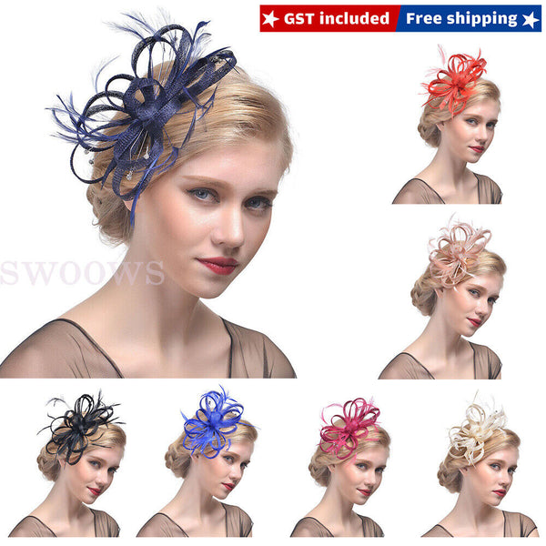 Feathers Hair Clip Feather Flower Headband Fascinator Hat Tea Party Headband