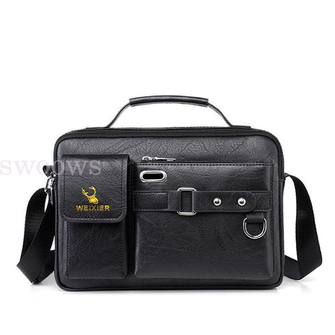 Men's Vintage Messenger Leather Satchel Shoulder Crossbody Briefcase Laptop Bag