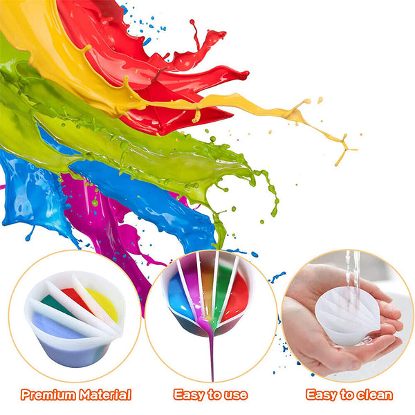 Split Cup Silicone Pouring Tool for Acrylic Paint Epoxy Resin DIY Art Craft Kit