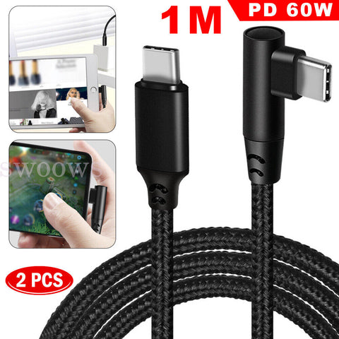 2x USB-C To Type-C Fast Charge Cable Gaming For iPhone 15 Pro Max iPad Samsung