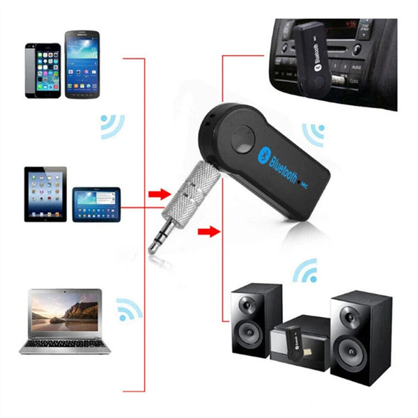 1/2PCS Wireless Bluetooth 3.5mm AUX Audio Stereo Home Car Receiver Adapter & M