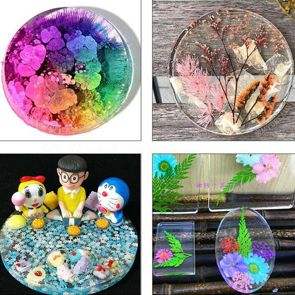 18 Pcs Resin Casting Molds Silicone Mold Pendant Tray Jewelry Mould Craft Kit AU