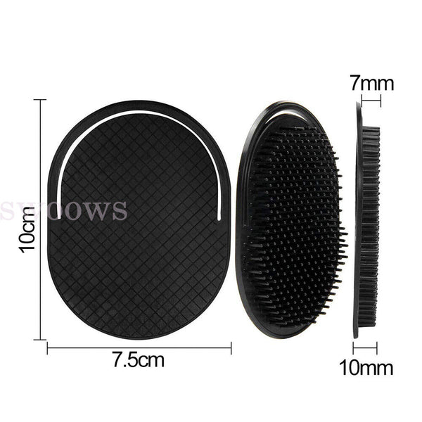 Up 3x Men Hair Comb Brush Pocket Beard Mustache Palm Scalp Massage Travel Black