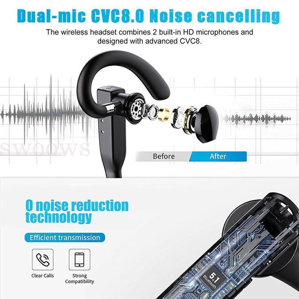 Bluetooth Headphones Wireless Headset with Mic Business Driver Portable Earphone