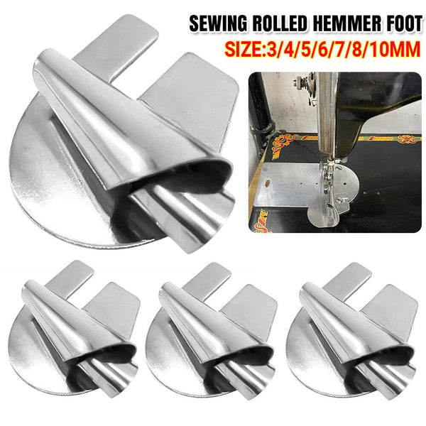 1-2pcs Sewing Rolled Hemmer Foot, 3mm-10mm 8 Sizes Wide Rolled Hem Pressure Foot