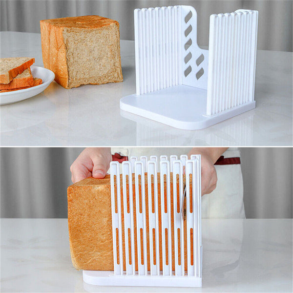 2pc Bread Slicer Cutter Mold Maker Slicing Cutting Guide Loaf Toast Kitchen Tool