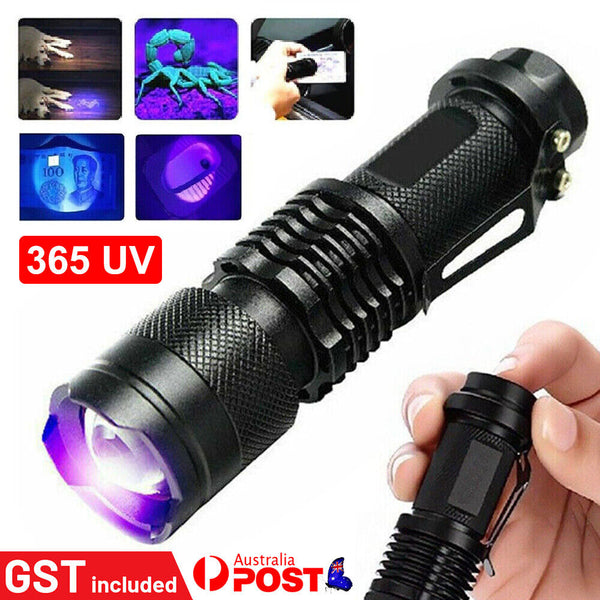 UV Ultra Violet LED Flashlight Blacklight Light 365 395 nM Inspection Lamp Torch