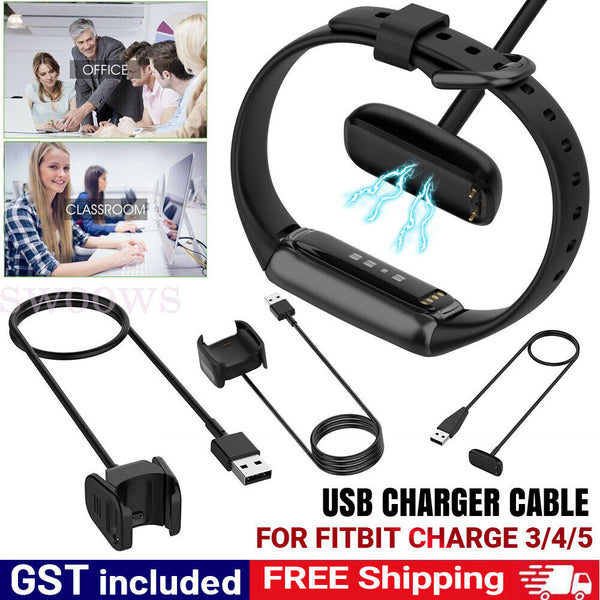 USB Charger Cable Charging For Fitbit Charge 3 4 5 / Versa 3/4 / Inspire 2 One