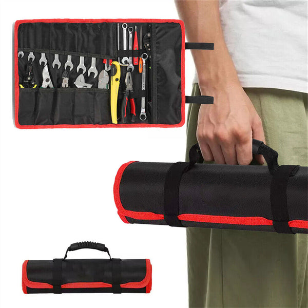 22 Pocket Tool Roll Fold Spanner Canvas Case Wrench Storage Bag Multifunctional