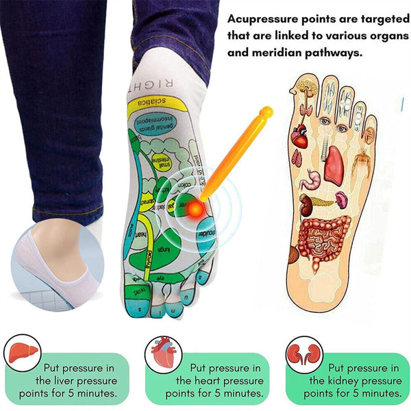 Foot Acupressure Reflexology Massage Socks Anti Slip Breathable Sock Unisex Yoga