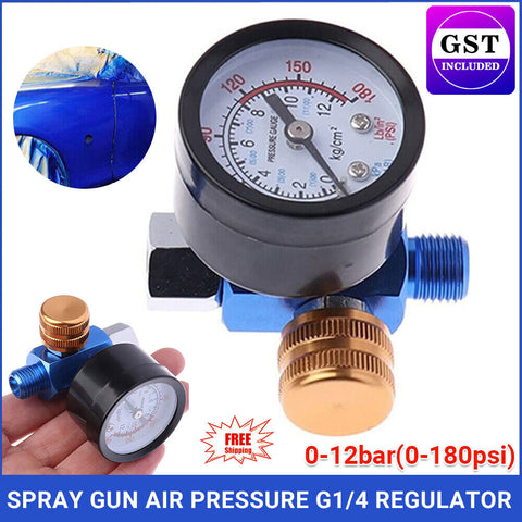 1/2Spray Gun Air Pressure G1/4 Regulator Gauge Adjust forCarAuto Repair Painting