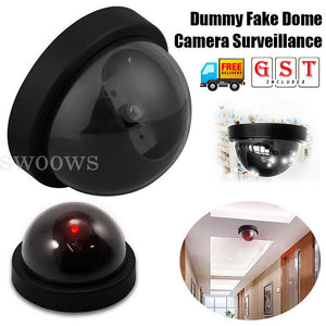 Dome Dummy Home Security Surveillance Camera W/ Simulated IR Flashing Red HOME