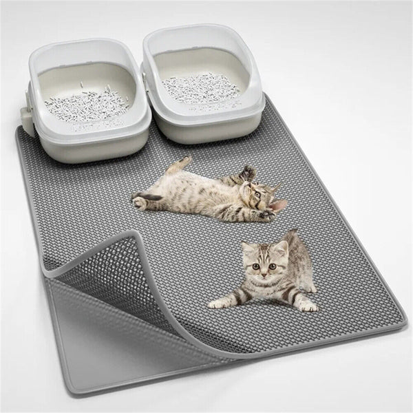 Double Layer Cat Litter Mat Waterproof Trapper Foldable Pad Pet Rug Home Urine