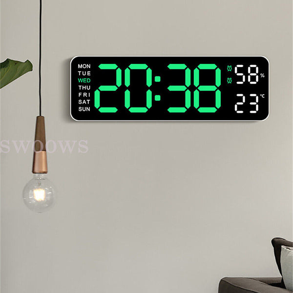 With Calendar Date Temperature LED Large Display USB Clock Digital Wall