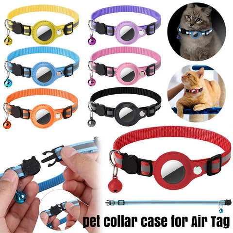 1/2x Cat Dog Collar Reflective Pet Collar Case For Apple Air Tag GPS Anti-lost