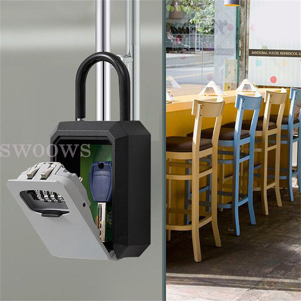 1/2x 4-Digit Combination Lock Key Safe Storage Box Padlock Security Home Outdoor