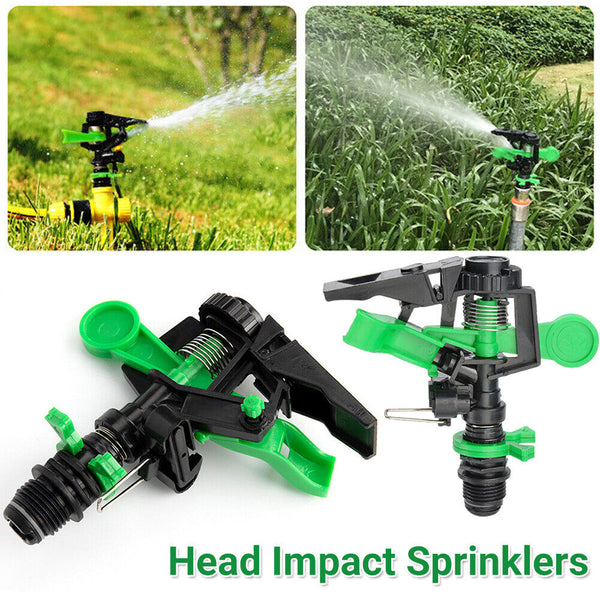 1/5x Head Impact Sprinklers Adjustable Outdoor Installation Irrigation System DM