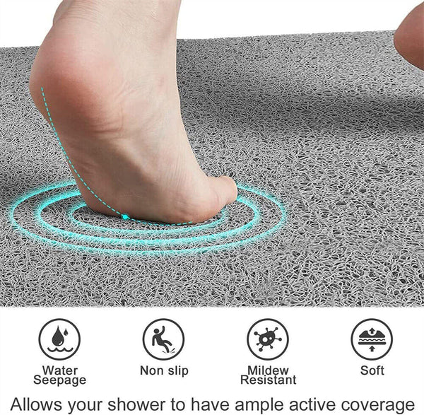 Anti Slip Loofah Shower Rug Bathroom Bath Mat Carpet Water Drains Non Slip AU