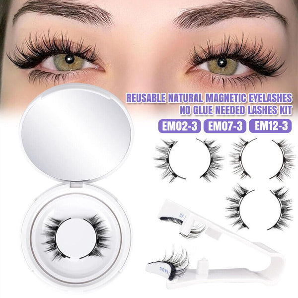 Reusable Natural Magnetic Eyelashes with Applicator No Glue Needed Lashes Kit AU