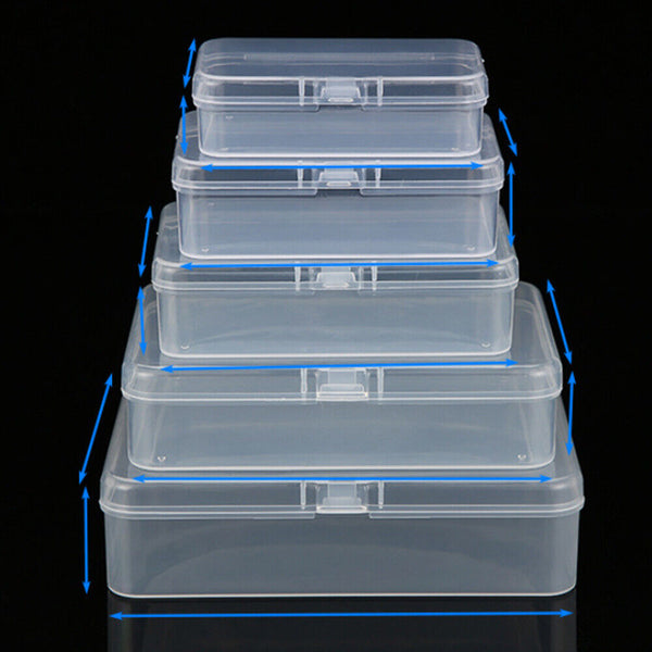 upto 10x Mini Clear Plastic Small Box Jewelry Storage Container Beads Case Box