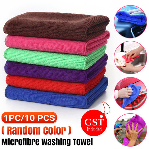 50PCS Microfibre Cloth Rag Bulk Set Car Gym Kitchen Glass Cleaning Washing Towel