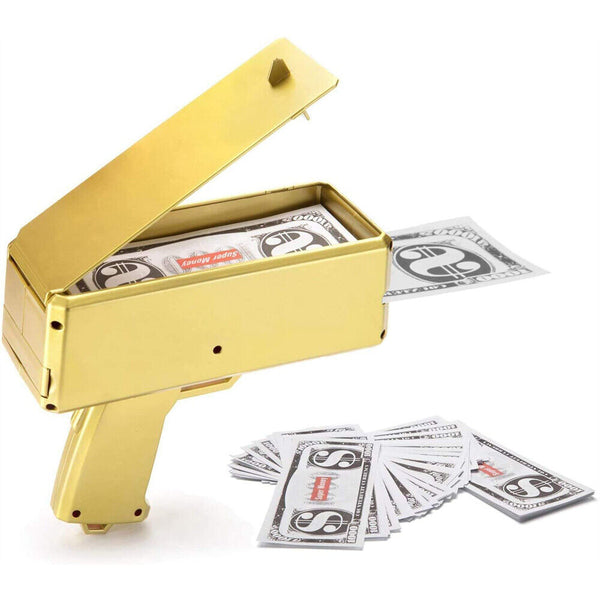 Multi-Coloured Money Shooter Spray Cash Toy Money Gun Prop 100pcs Bill Dispenser