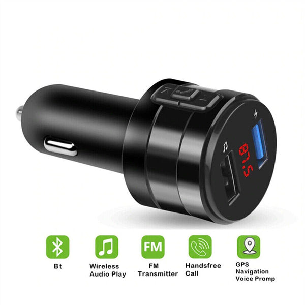 Handsfree Bluetooth 4.2 FM Transmitter Wireless Car Charger USB Kit Radio Player