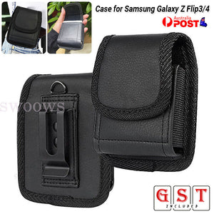 Leather Case Holster Pouch with Belt Clip For Samsung Galaxy Z Flip 3 4 5G