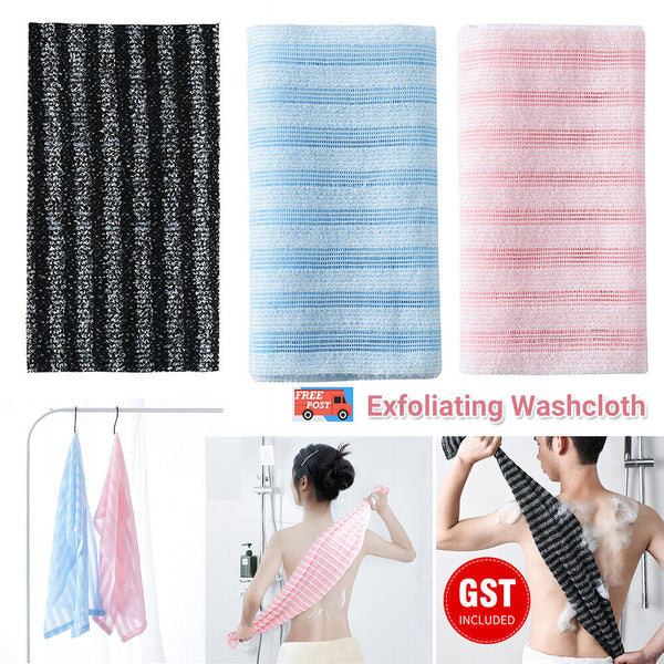 Exfoliating Washcloth Back Scrubber Shower Men Foam Bath Towel, Ultra-Long