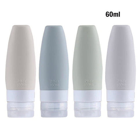 4PCS Silicone Empty Bottle Travel Shampoo Lotion Cosmetic Container Dispenser AU