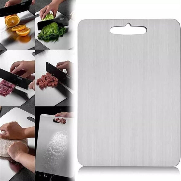 Stainless Steel Cutting Board Double-Sided Chopping Boards for Kitchen Camping