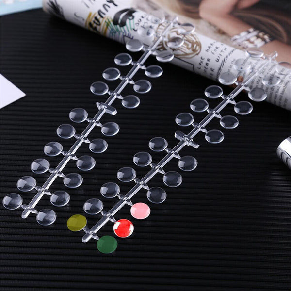 120pcs Nail Art Polish Palette Dot Flat Nail Color Card Display Tool Transparent
