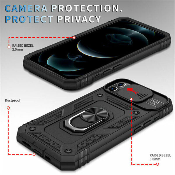 Shockproof Armor Case Slide Camera Ring Stand Cover For Motorola Moto G84 5G