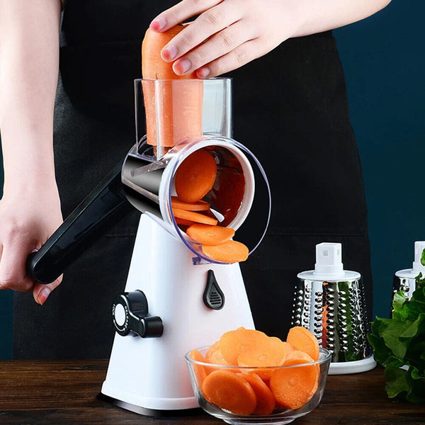 Kitchen Vegetable Food Manual Rotary Drum Grater Chopper Slicer Cutter Shredder