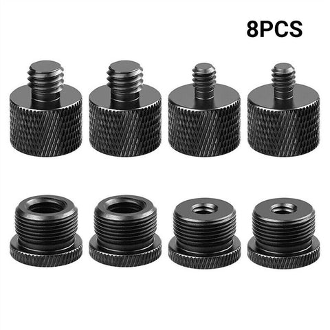 8Pcs Mic Thread 3/8 Mic Screw Adapters Adapter Kit 5/8 to 1/4 to 5/8 Mic Stand