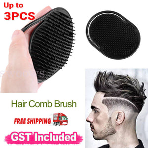 Up 3x Men Hair Comb Brush Pocket Beard Mustache Palm Scalp Massage Travel Black